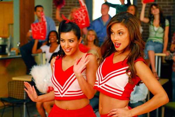 Kim Kardashian (left) appears in a scene from...